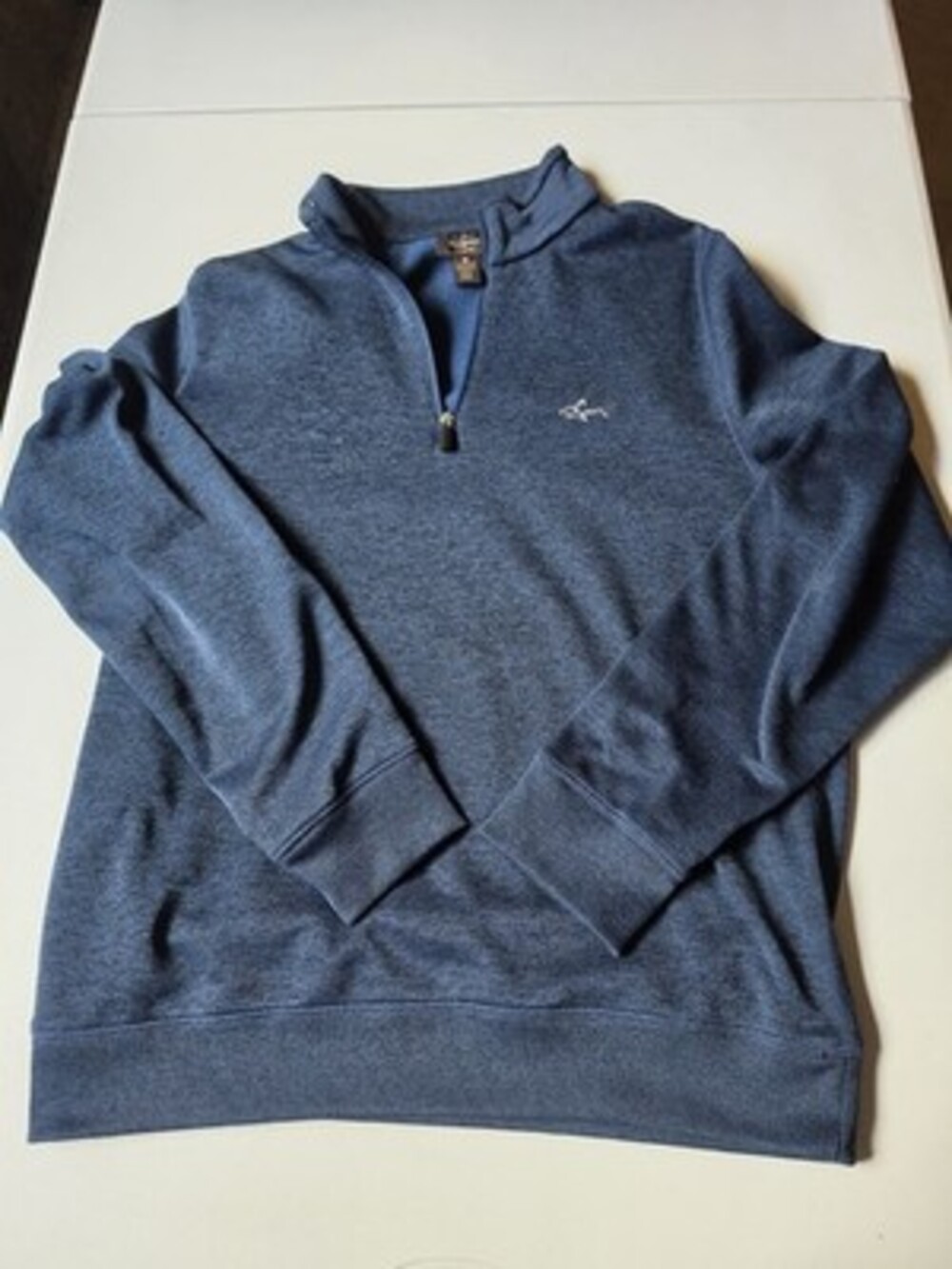 Greg Norman Shark Club Men’s 1/4 Zip Mock Neck Fleece Blue Sweatshirt M Golf